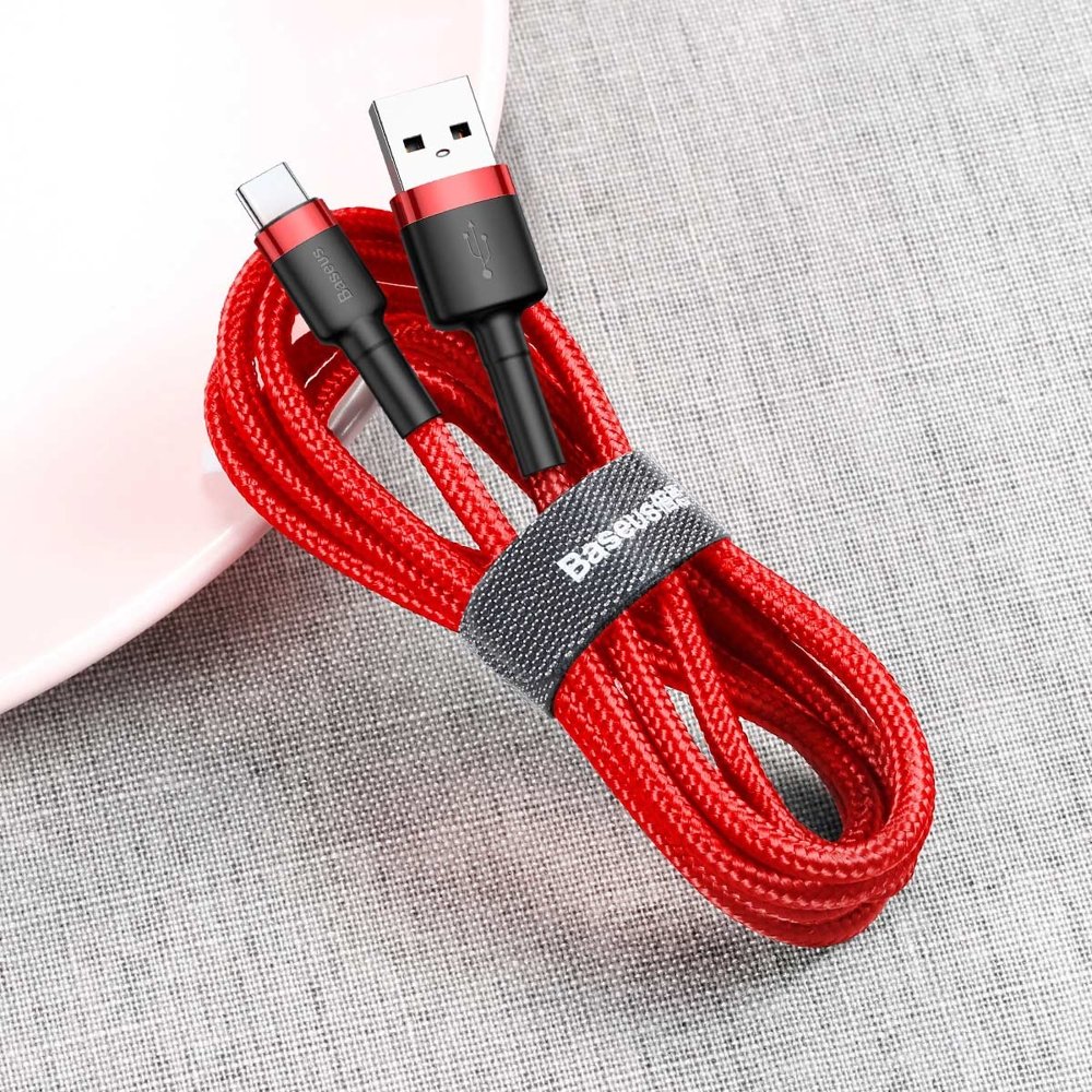 Baseus Cafule Cable Type-C 2A - Καλώδιο Δεδομένων και Φόρτισης Type-C 3M - Red - CATKLF-U09