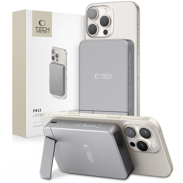 Tech-Protect PB15 Lifemag MagSafe Μαγνητικό PowerBank Κινητού 10000 mAh - Space Grey - likebrands.gr