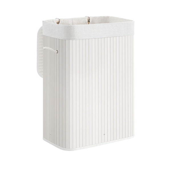 Songmics Καλάθι Απλύτων από Μπαμπού με Καπάκι - 72L - White - LCB010W01 - likebrands.gr