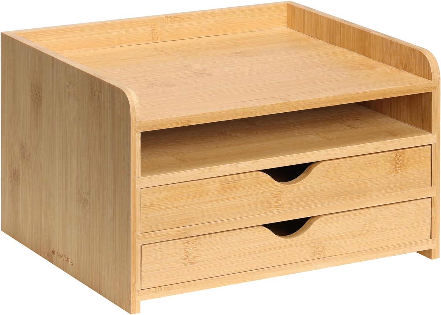 Navaris Ξύλινη Βάση Οργάνωσης από Μπαμπού με 2 Συρτάρια - ‎Light Brown - 61774.24