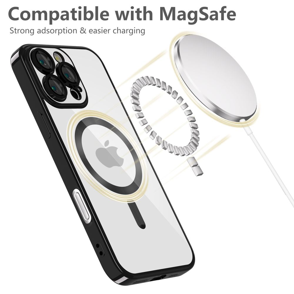 Tech-Protect iPhone 16 Pro MagFlex Θήκη Σιλικόνης TPU με MagSafe - Διάφανη / Shiny Black