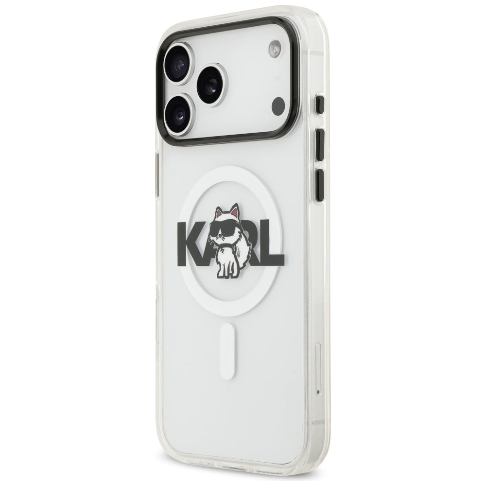 Karl Lagerfeld iPhone 17 Pro Max - IML Choupette Sketch Logo MagSafe - Σκληρή Θήκη με Πλαίσιο Σιλικόνης - Clear - KLHMP17XHGCHGKBT