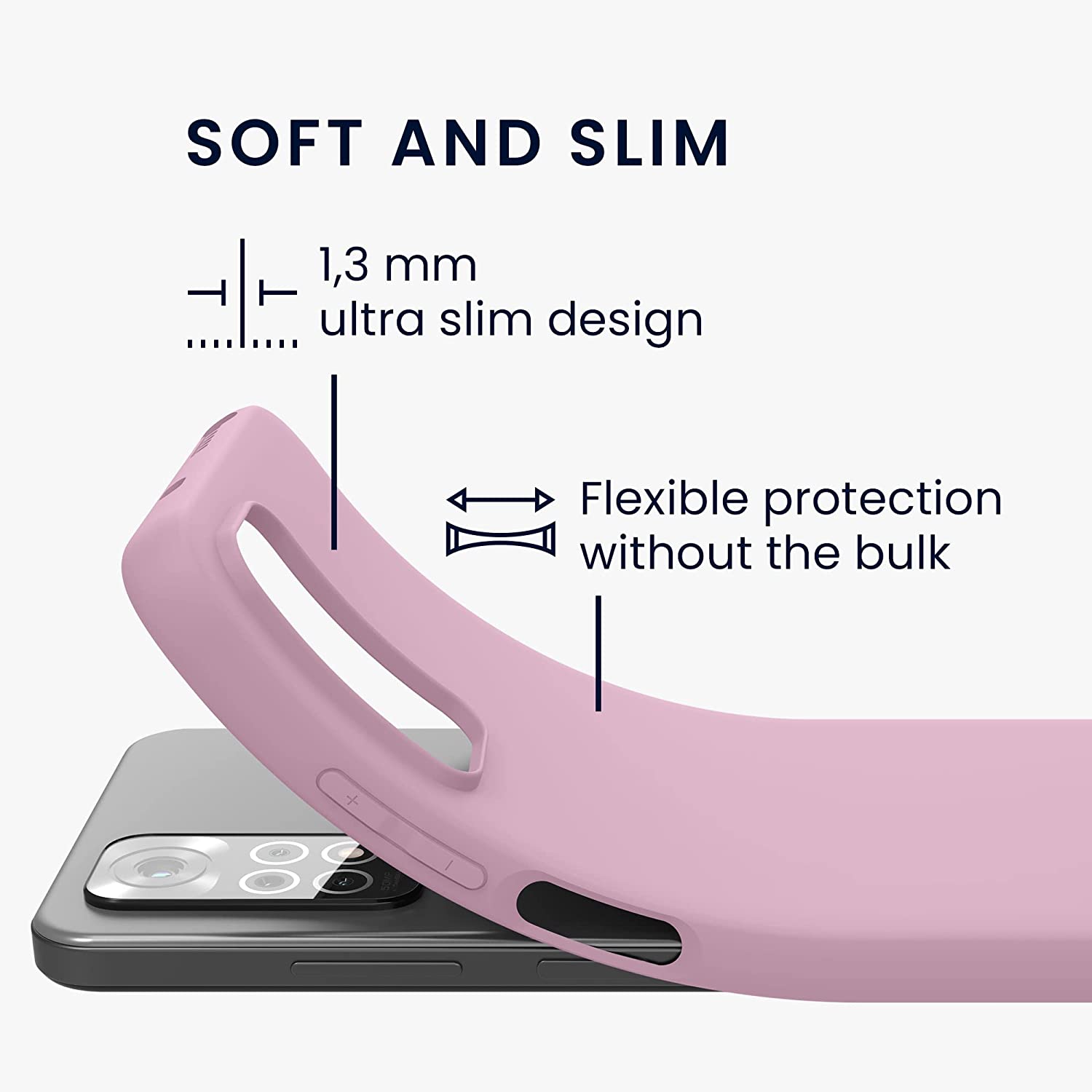 KW Xiaomi Redmi Note 11 / Redmi Note 11S Θήκη Σιλικόνης TPU - Dusty Pink - 57368.10