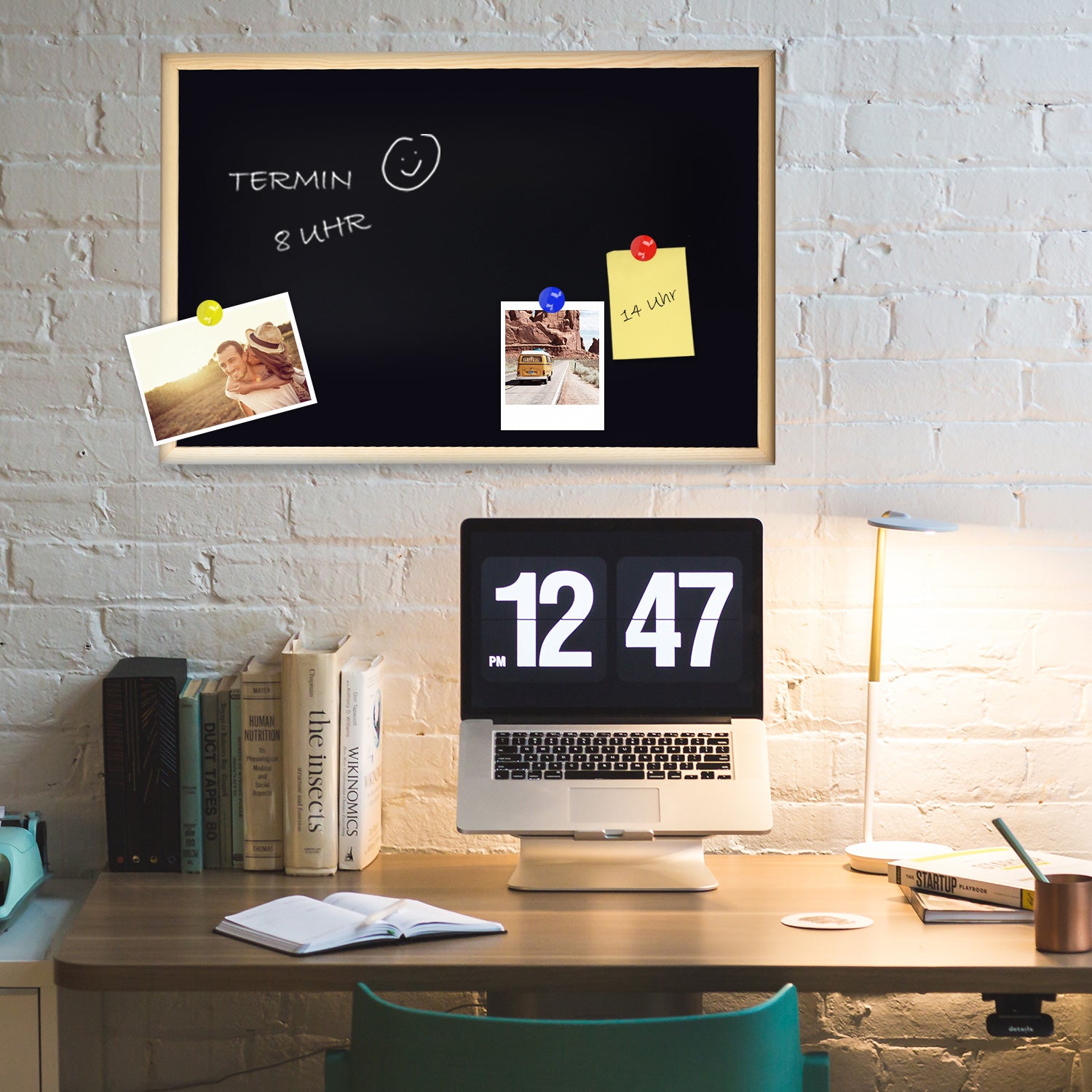 Navaris Double Sided Chalkboard Whiteboard - Πίνακας Ανακοινώσεων Διπλής Όψης - White - Black - 46082.02