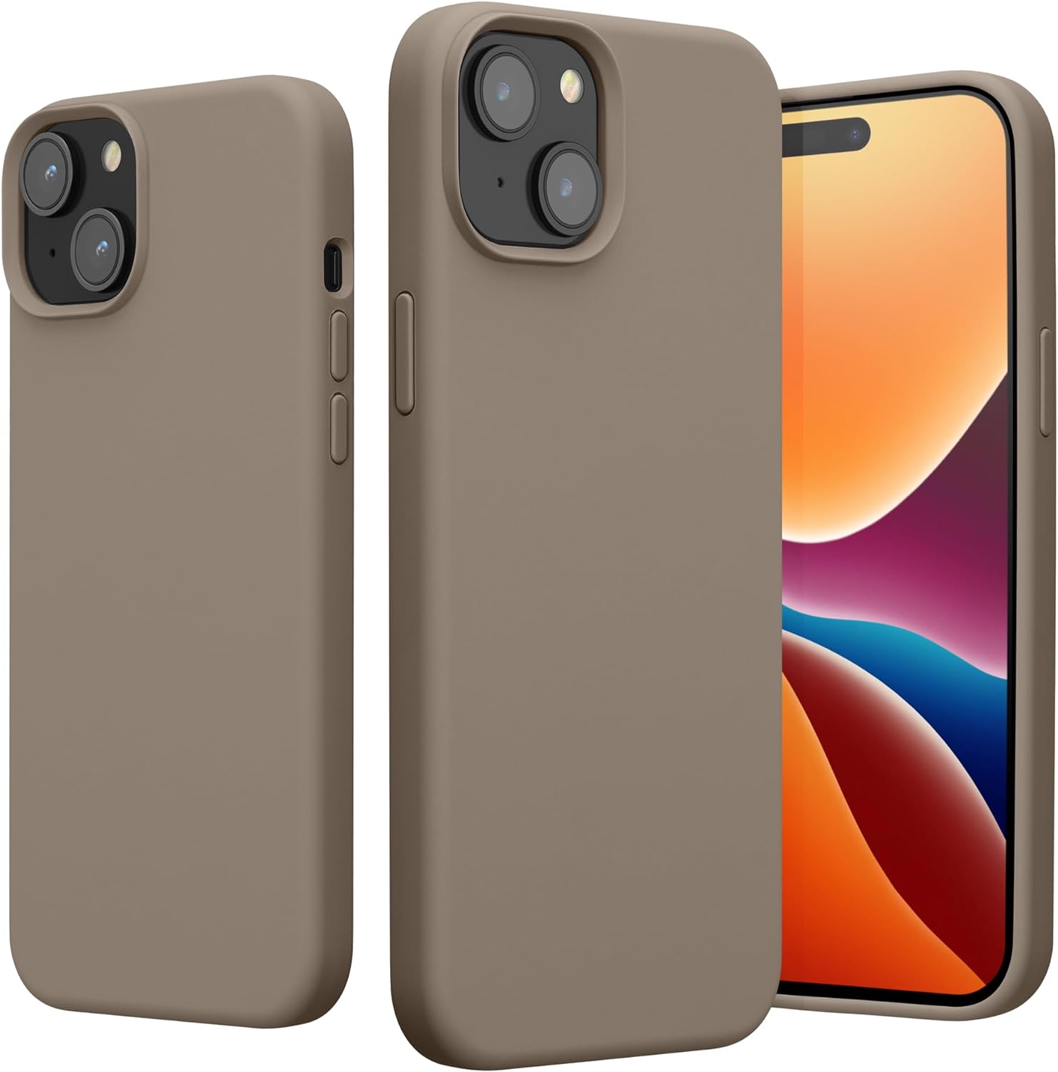 KW iPhone 15 Θήκη Σιλικόνης Rubberized TPU - Taupe - 61953.43