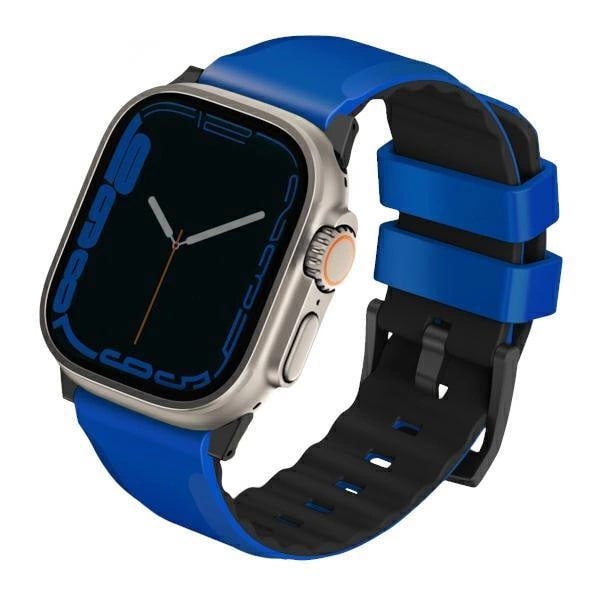 Uniq Λουράκι Apple Watch 2 / 3 / 4 / 5 / 6 / 7 / 8 / 9 / SE / ULTRA 1 / ULTRA 2 - 42 / 44 / 45 / 49 mm Linus Airosoft Σιλικόνης - Blue / Racing Blue