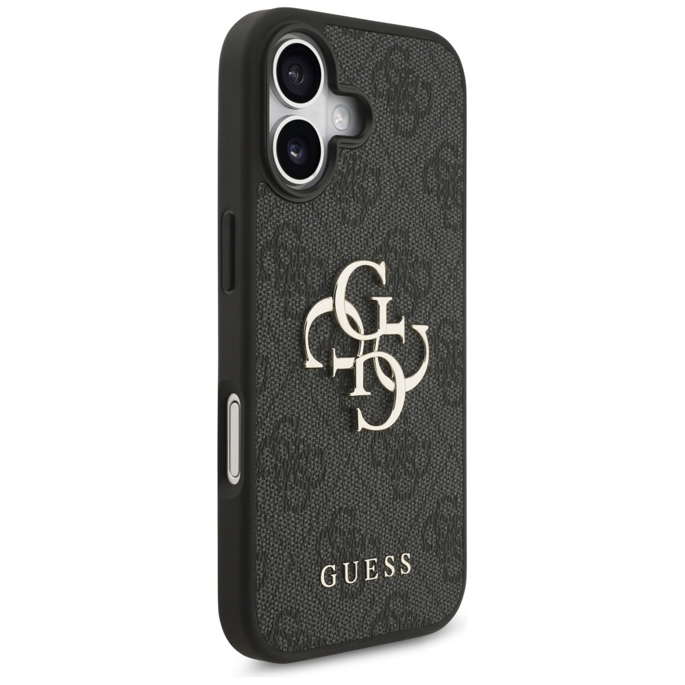 Guess iPhone 17 - 4G Big Logo - Σκληρή Θήκη με Πλαίσιο Σιλικόνης και Επένδυση Συνθετικού Δέρματος - Black - GUHCP17S4GMGGR