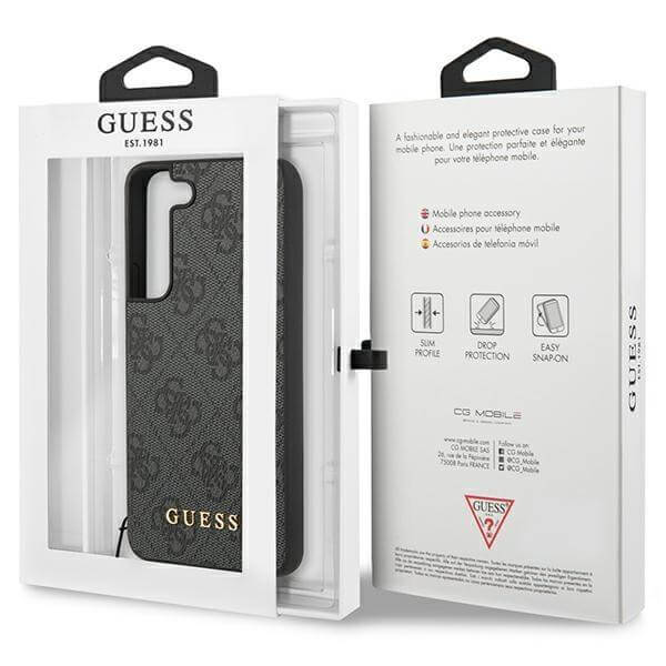 Guess Samsung Galaxy S23+ - 4G Charms Collection Θήκη με Επένδυση Συνθετικού Δέρματος - Grey - GUHCS23MGF4GGR