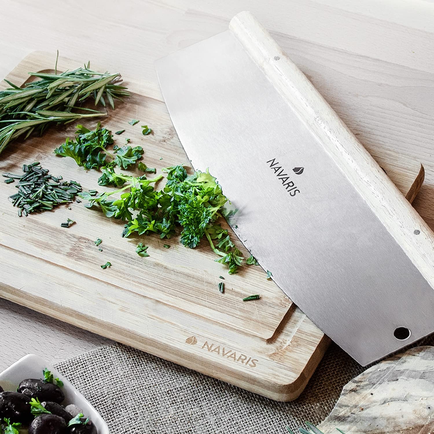 Navaris Μαχαίρι για Πίτσα από Ανοδείδωτο Ατσάλι - 35 cm - Brown - 44350.01