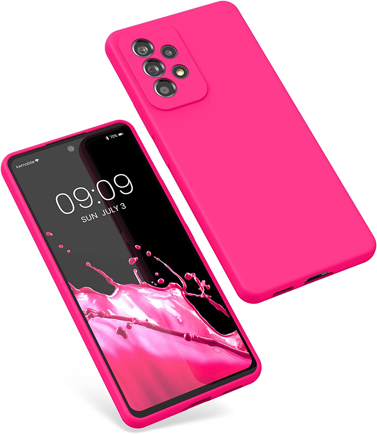 KW Samsung Galaxy A53 5G Θήκη Σιλικόνης Rubber TPU - Neon Pink - 57835.77