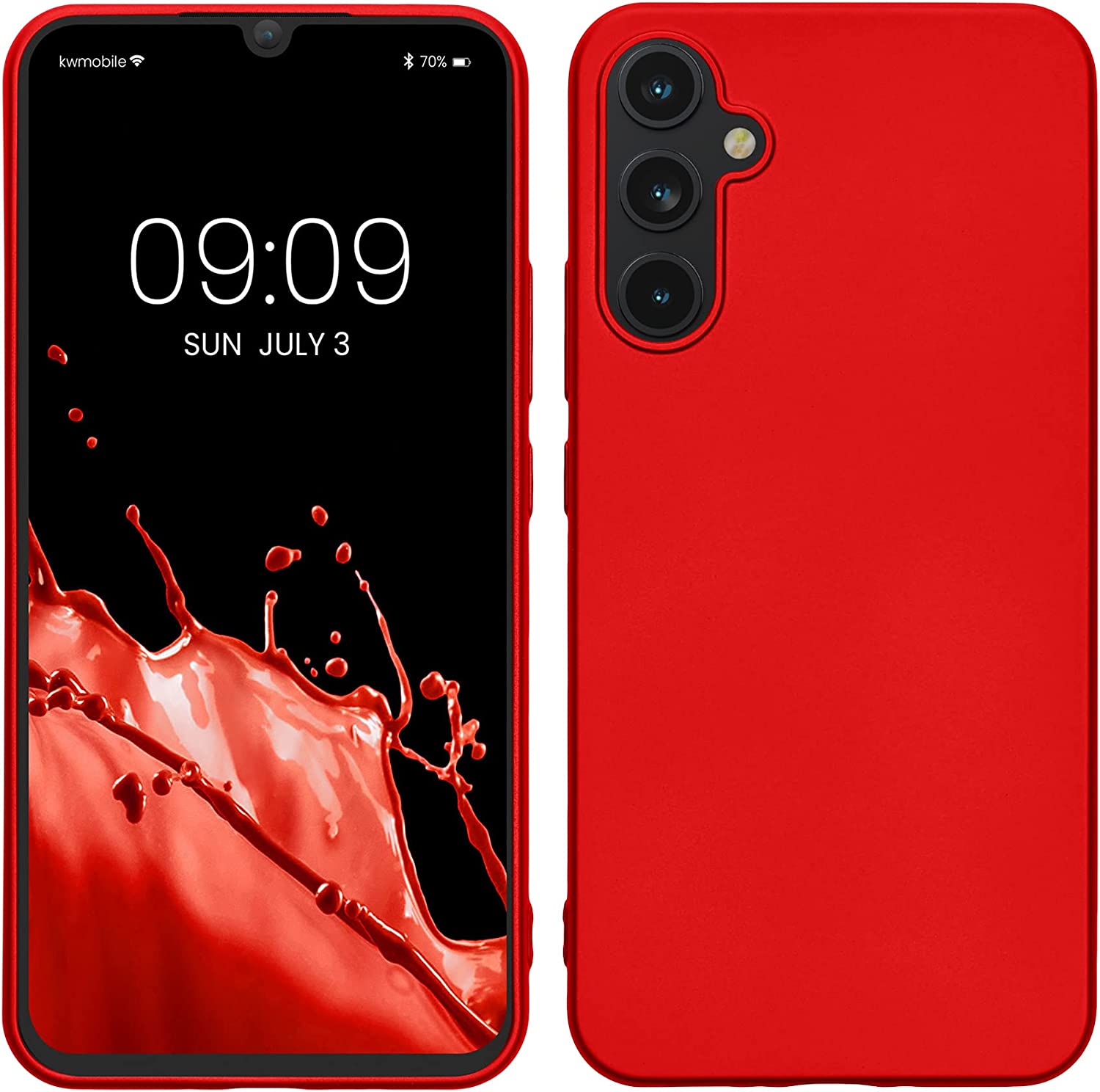 KW Samsung Galaxy A34 5G Θήκη Σιλικόνης TPU - Metallic Dark Red - 60810.36