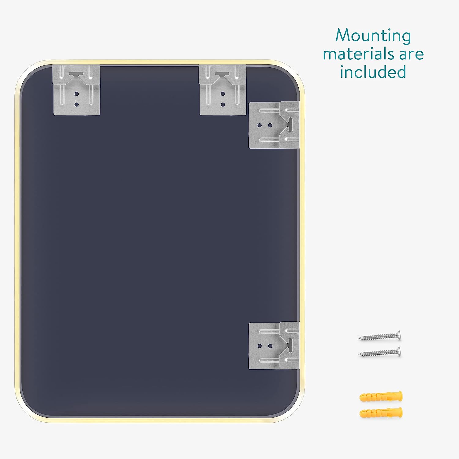 Navaris Μεταλλικός Ορθογώνιος Καθρέπτης Τοίχου - 50 x 40 cm - Gold - 60618.01