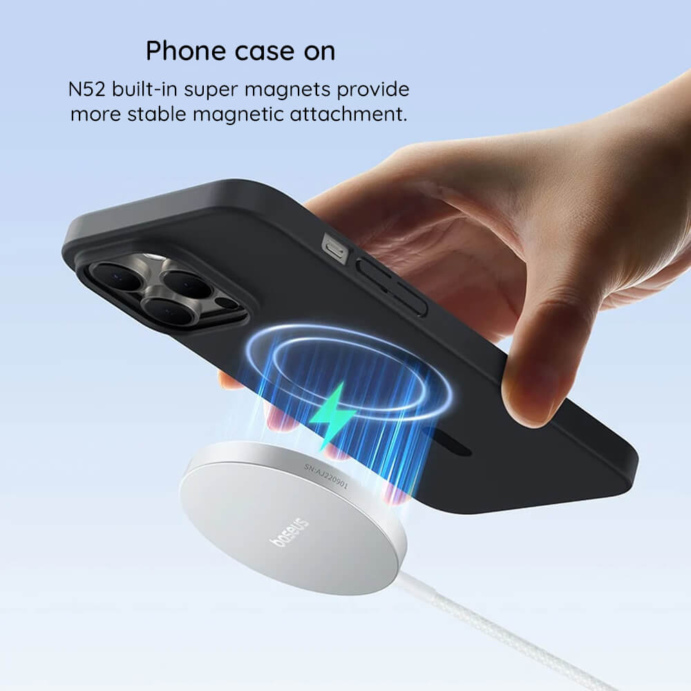 Baseus Simple Mini4 Air 15W Ασύρματος Φορτιστής MagSafe - Frost Silver