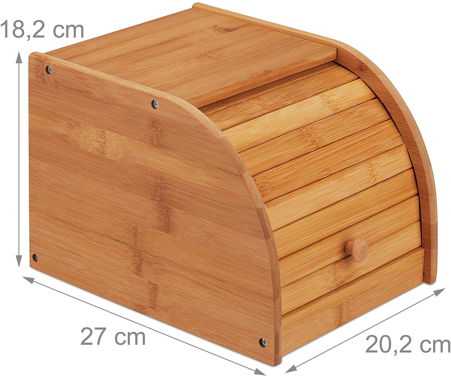 Relaxdays Δοχείο Αποθήκευσης Ψωμιού με Συρόμενο Μπροστινό Καπάκι - Natural - 4052025242084