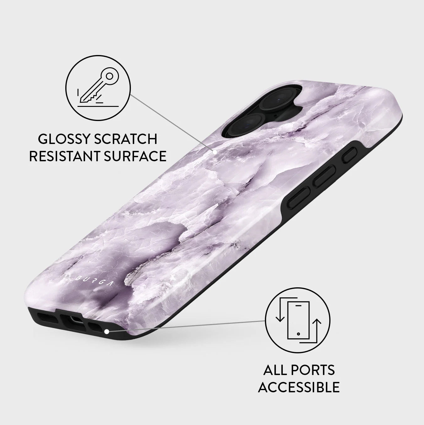 Burga iPhone 16 Fashion Tough MagSafe Σκληρή Θήκη με MagSafe - Black Currant