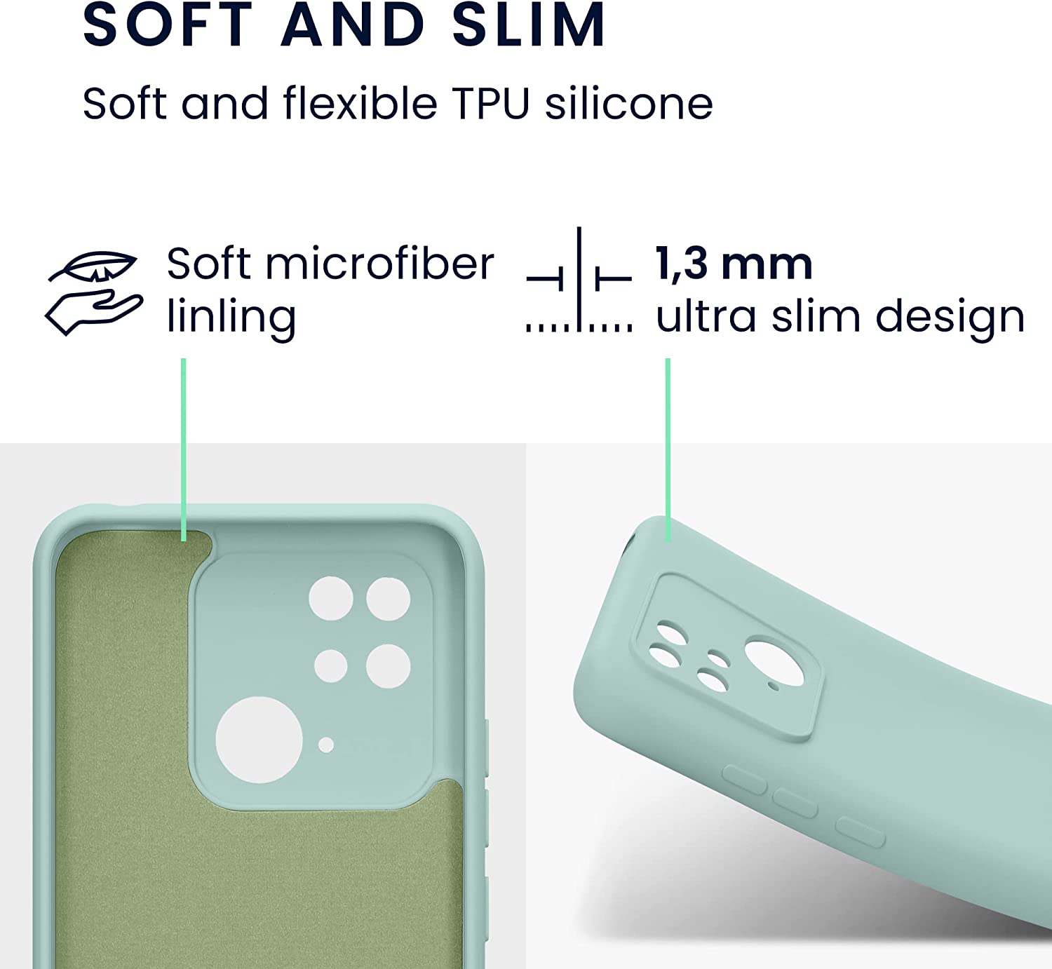 KW Xiaomi Redmi 10C Θήκη Σιλικόνης Rubberized TPU - Cool Mint - 59229.200