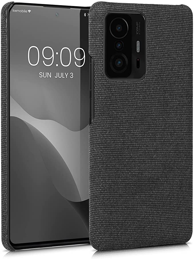 KW Xiaomi 11T / 11T Pro Σκληρή Θήκη με Υφασμάτινη Επένδυση - Dark Grey - 57488.19