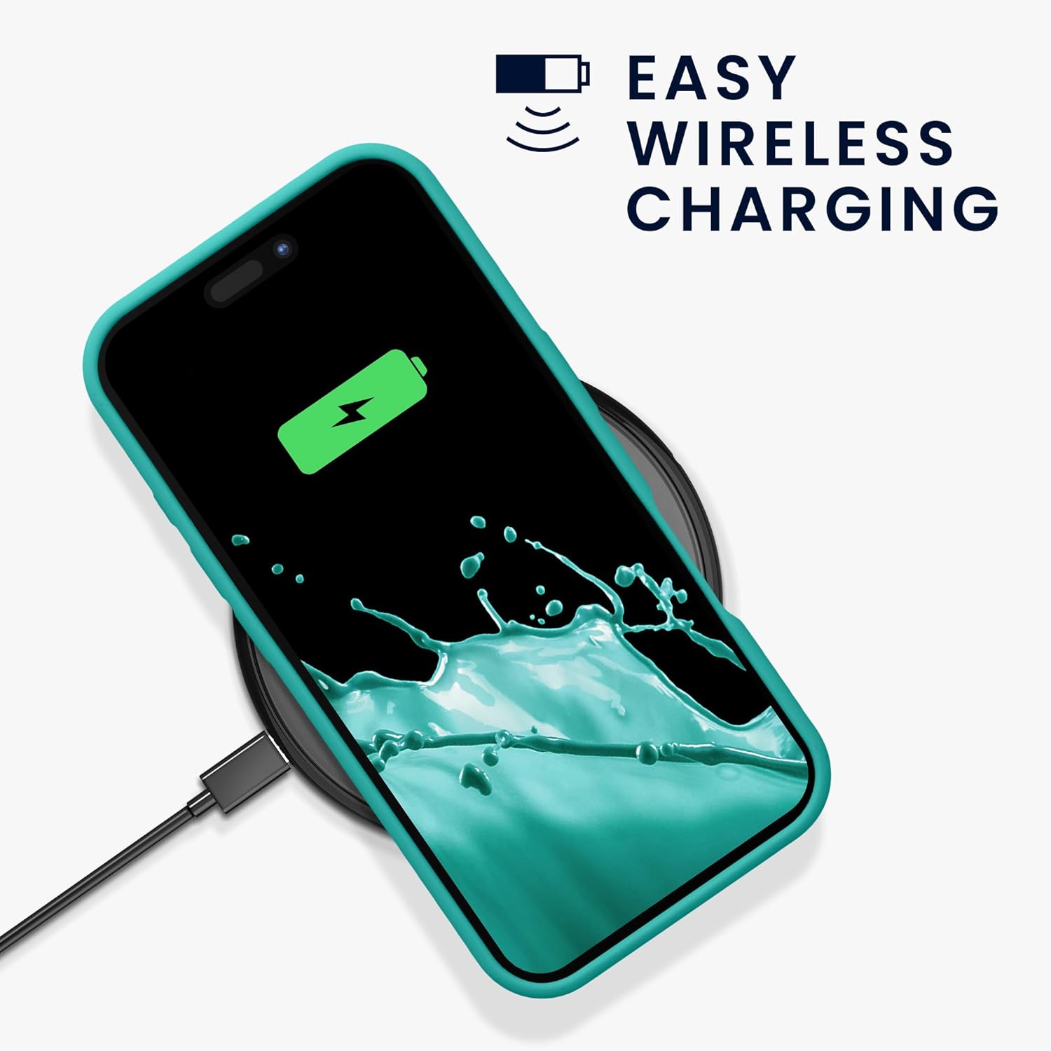 KW iPhone 16 Θήκη Σιλικόνης Rubberized TPU - Turquoise