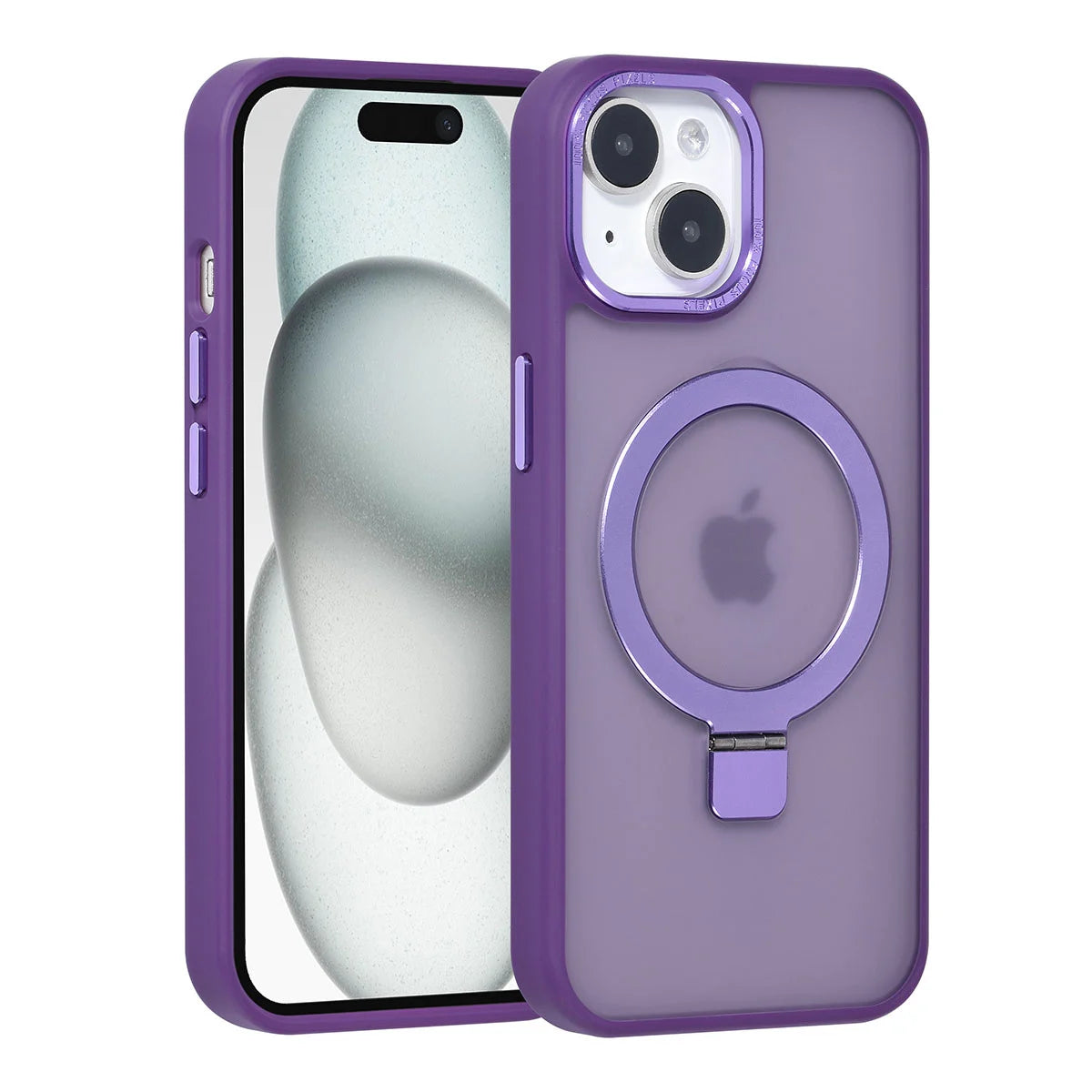 Tuniq iPhone 15 - MagSafe Σκληρή Θήκη με Δαχτυλίδι Συγκράτησης - Purple