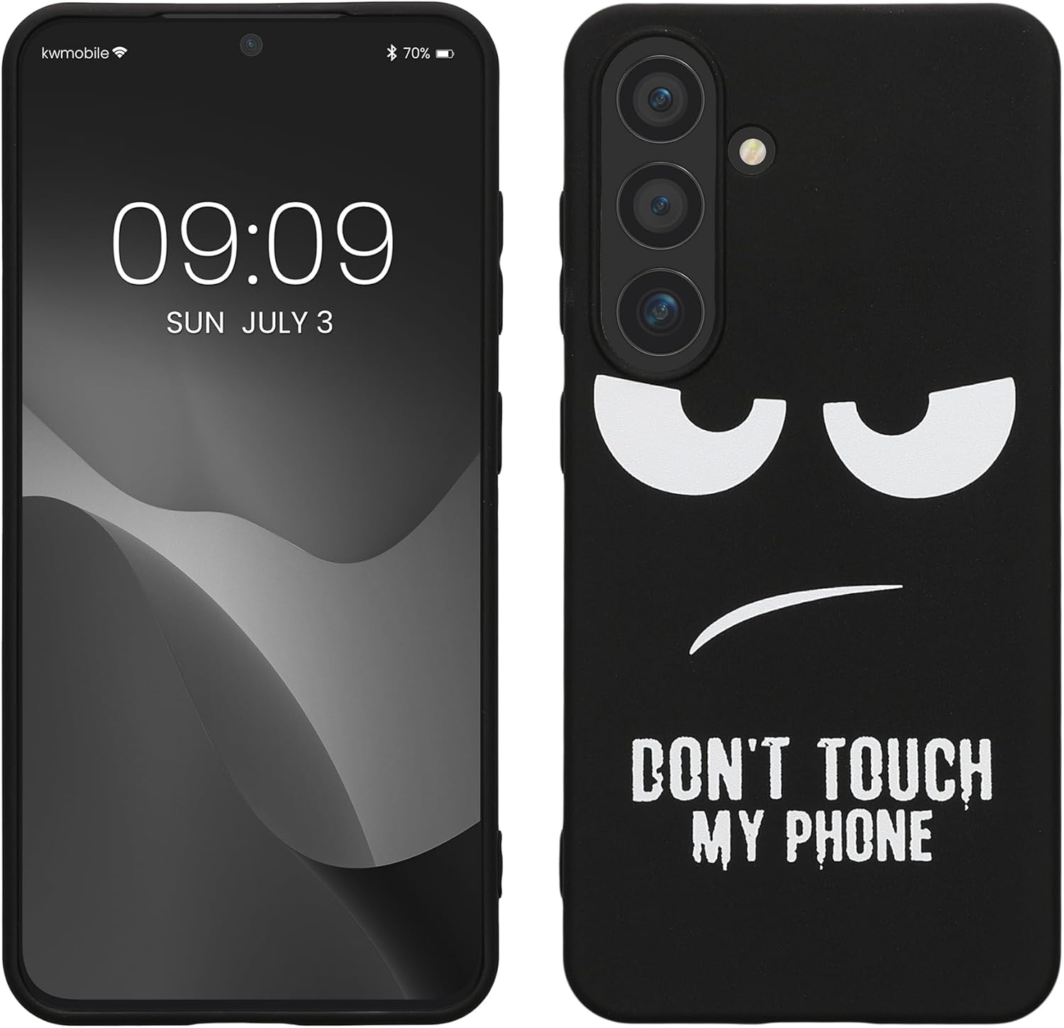 KW Samsung Galaxy S24 Θήκη Σιλικόνης Design Don't Touch My Phone - Black / White