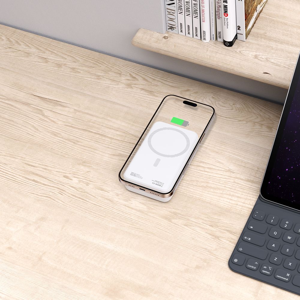 Tech-Protect PB12 Lifemag MagSafe PowerBank Μαγνητικό PowerBank Κινητού 20000 mAh - White