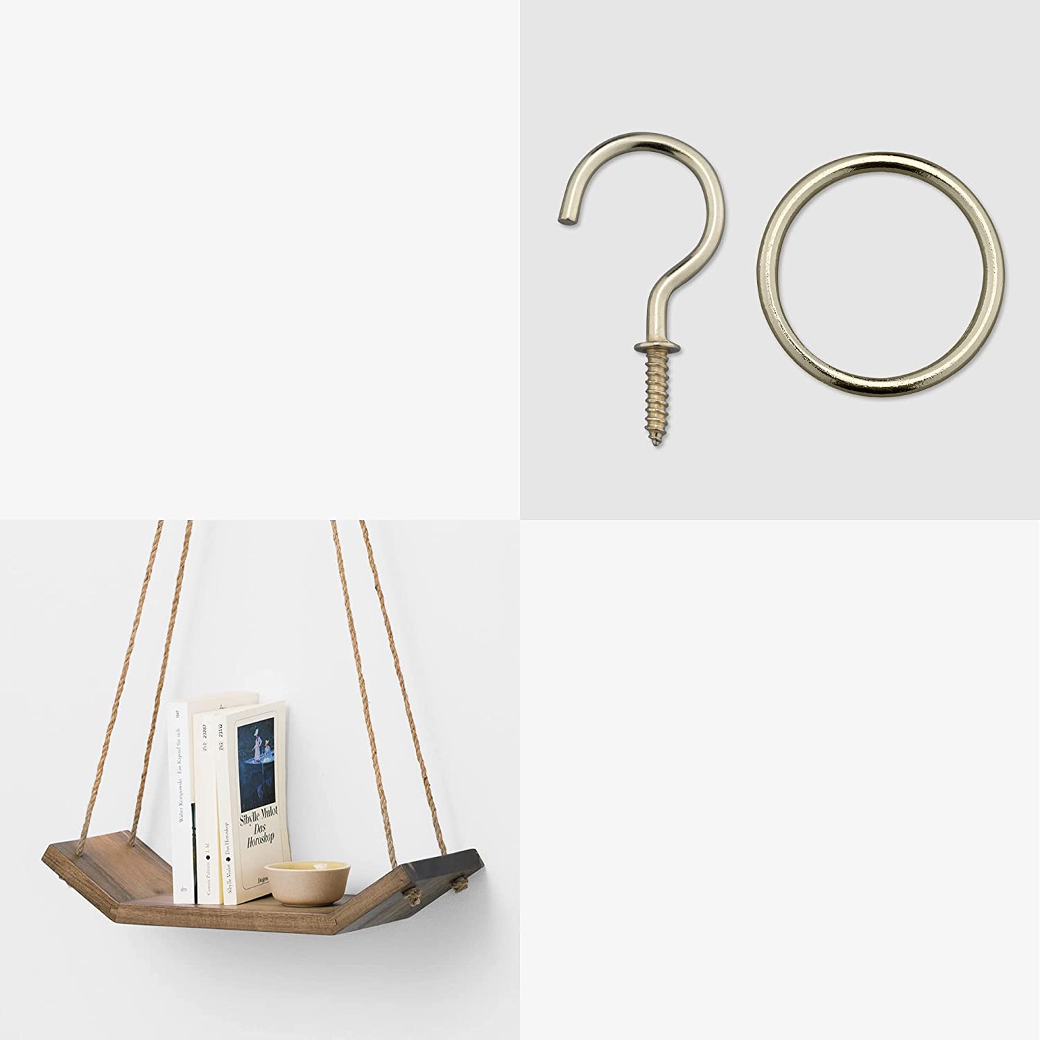 Navaris Σετ με 2 Κρεμαστά Ράφια από Ακακία - 40,6 x 14,4 x 2cm - Brown - 55770.17.02