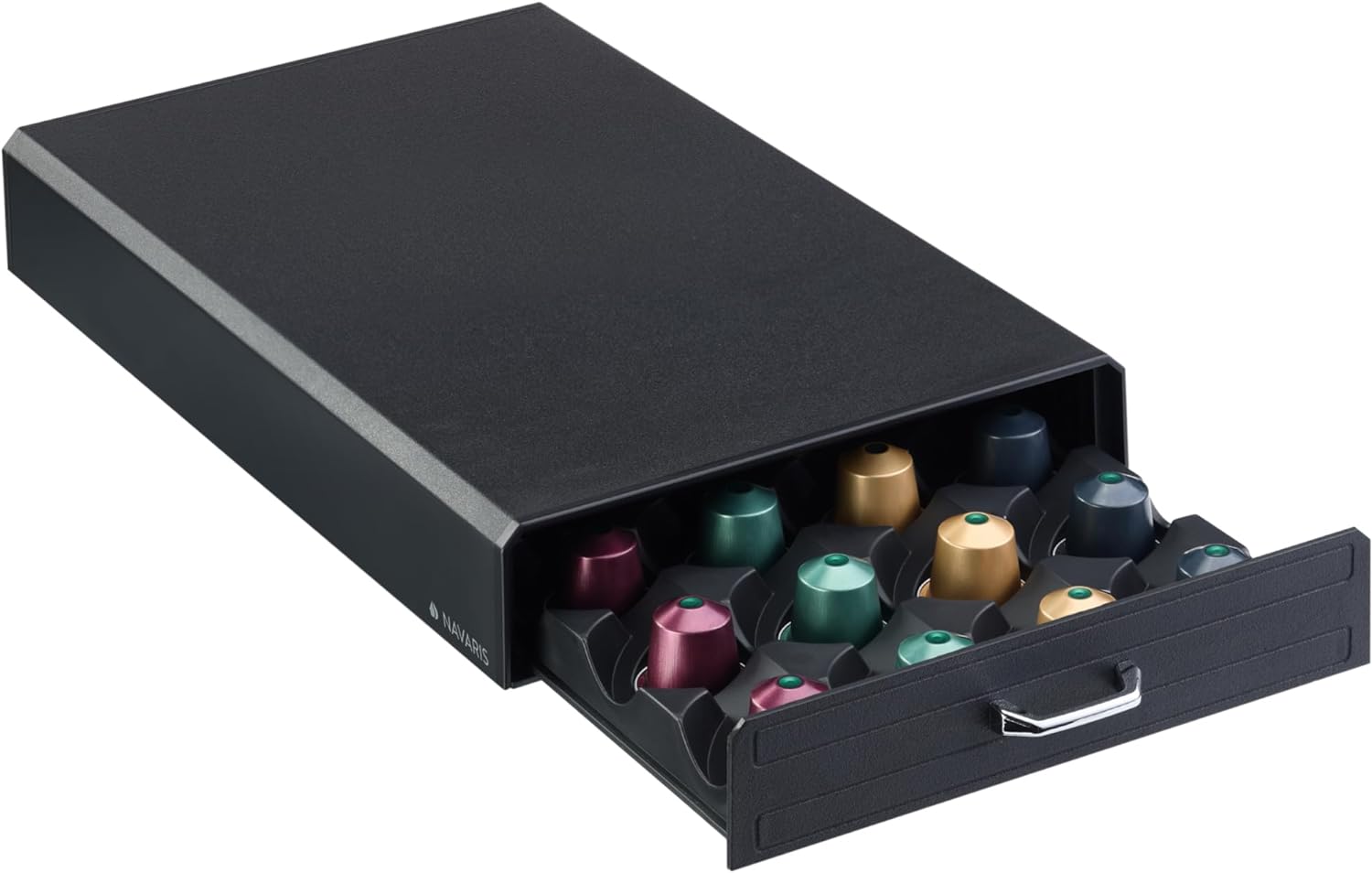 Navaris Συρτάρι για Κάψουλες Nespresso Vertuo / Βάση για Καφετιέρα - Black - 61701.01