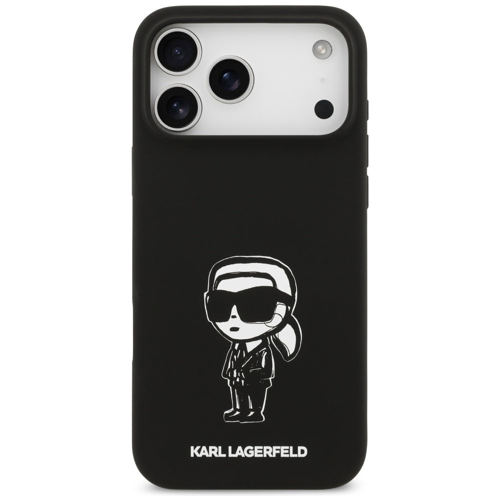Karl Lagerfeld iPhone 17 Pro Max - Silicone Karl Sketch and Logo MagSafe - Σκληρή Θήκη με Πλαίσιο Σιλικόνης - Black - KLHMP17XSKIGROK