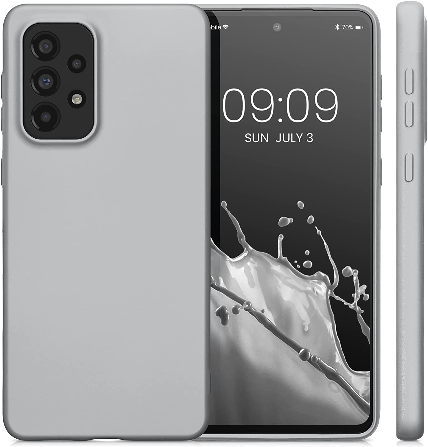 KW Samsung Galaxy A33 5G Θήκη Σιλικόνης TPU - Metallic Silver - 57957.67