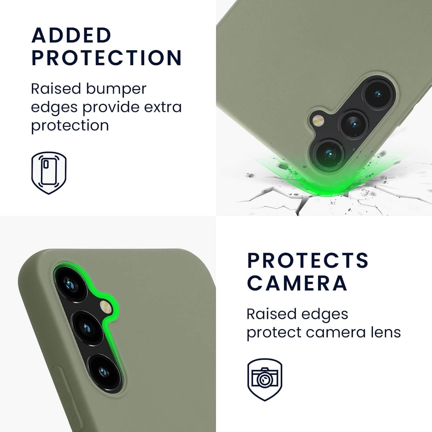 KW Samsung Galaxy A34 5G Θήκη Σιλικόνης TPU - Grey Green - 60809.172