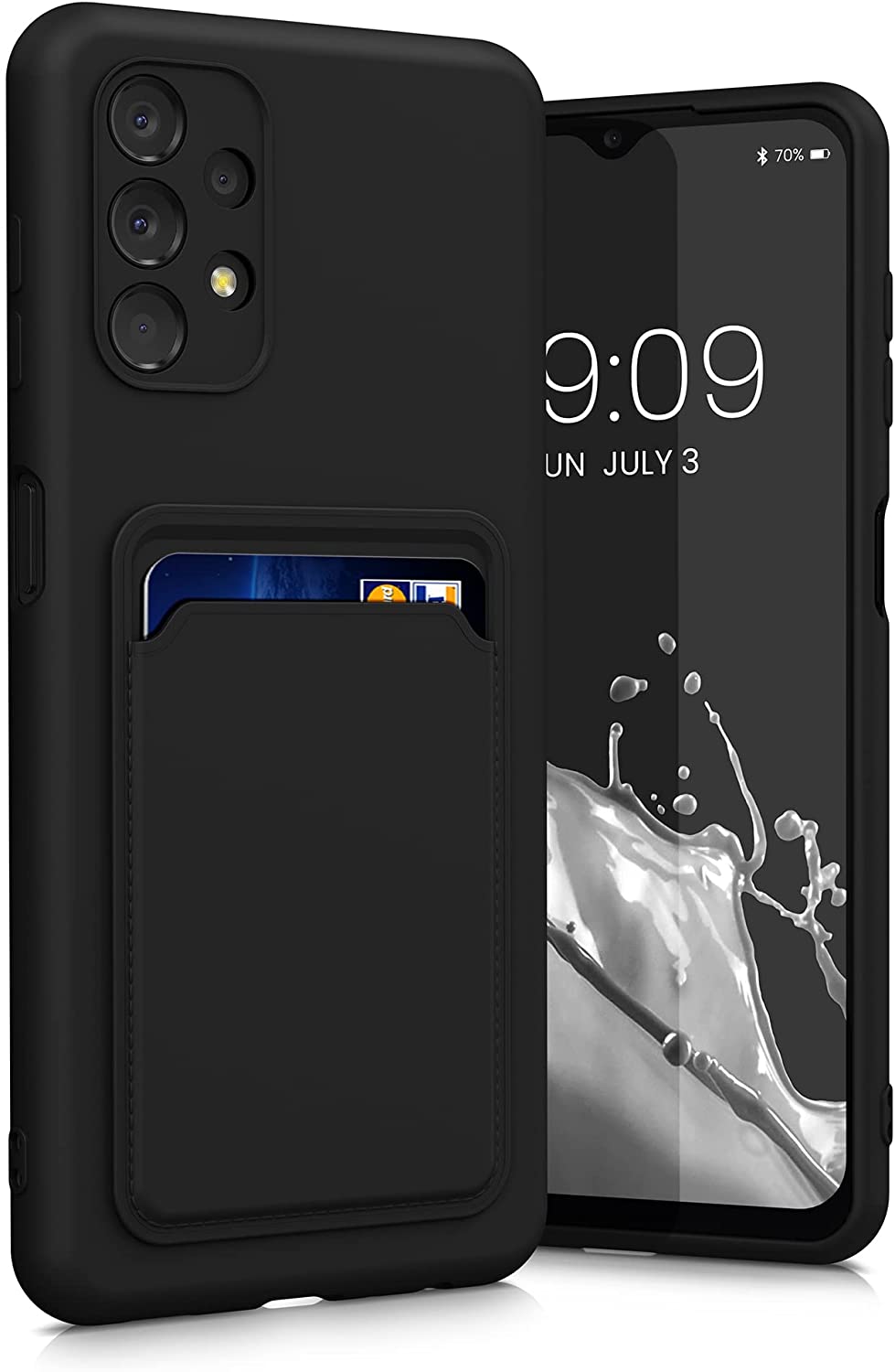 KW Samsung Galaxy A13 4G Θήκη Σιλικόνης TPU με Υποδοχή για Κάρτα - Black - 58144.01