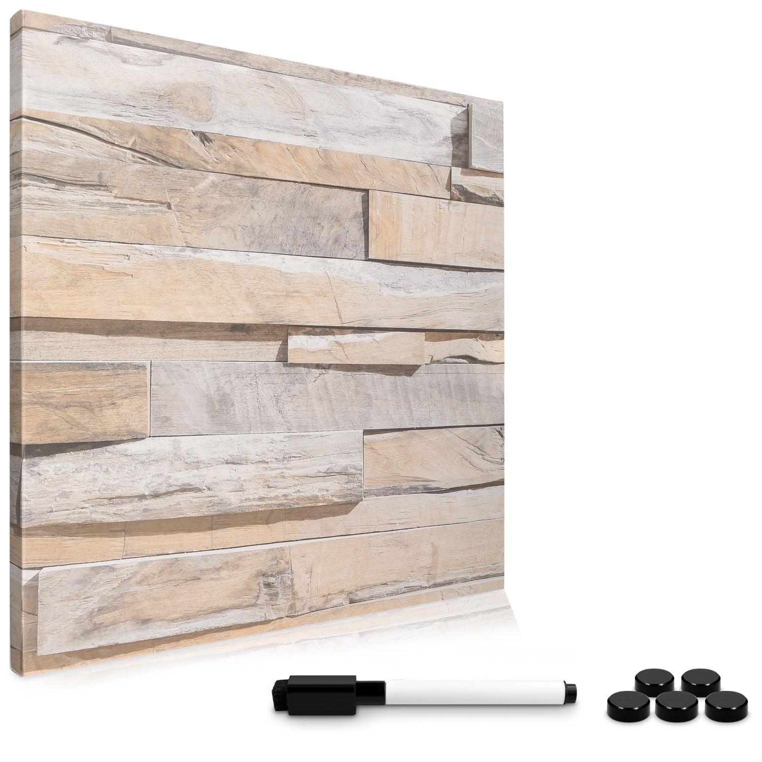 Navaris Magnetic Memo Board - Μαγνητικός Πίνακας Ανακοινώσεων - 40 x 40 cm - Design Stone Wall - 42911