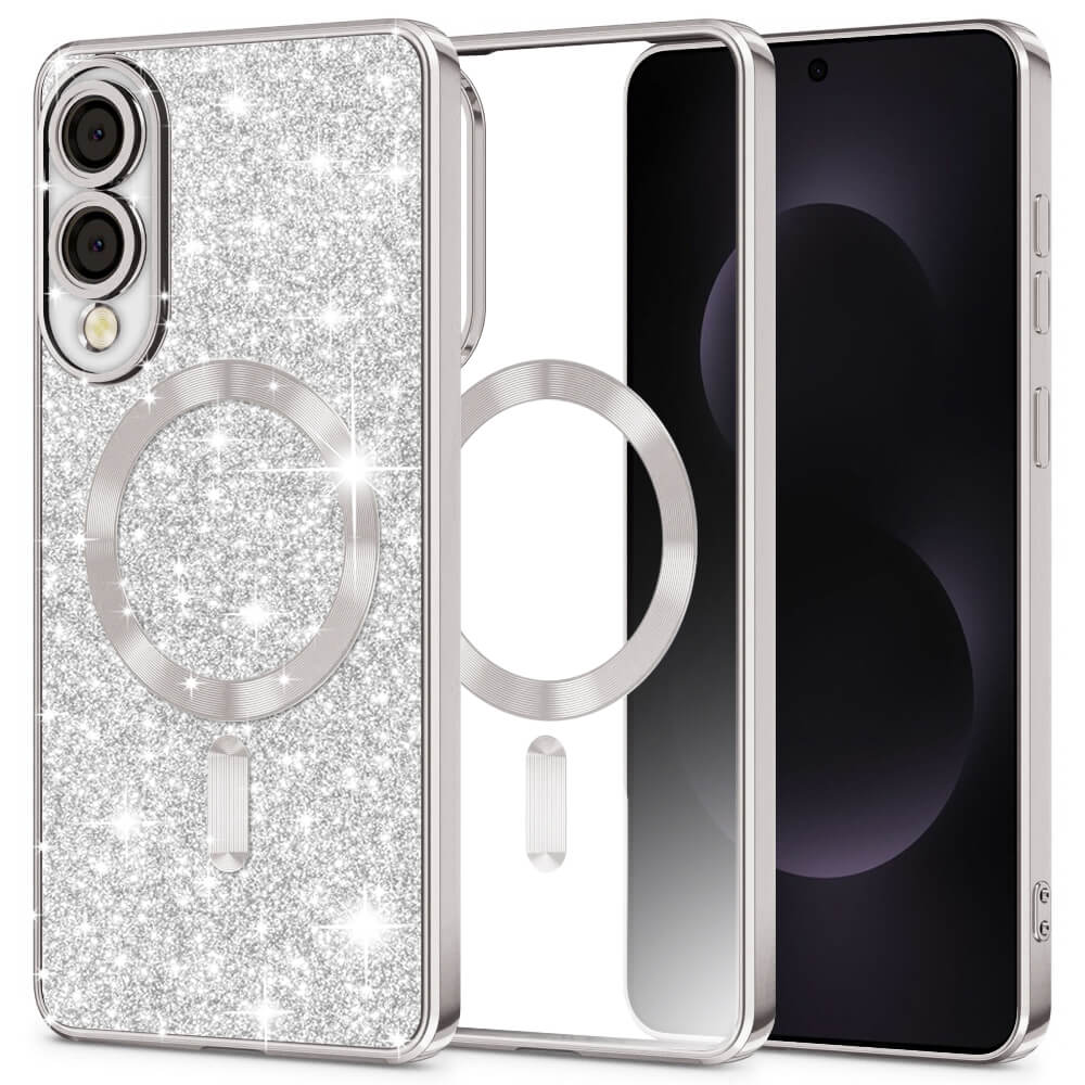 Techsuit Samsung Galaxy S25 Edge - Luxury Glitter MagSafe - Θήκη Σιλικόνης - Silver