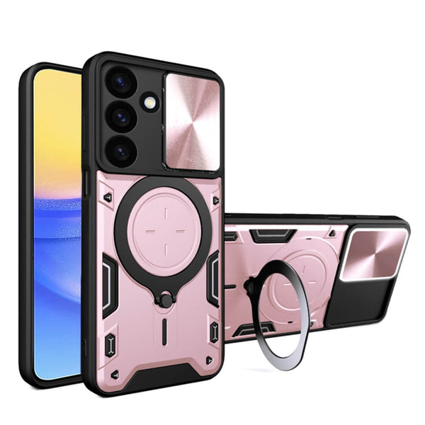 Techsuit Samsung Galaxy A16 4G / A16 5G - CamGuard Pro - Σκληρή Θήκη με Προστασία Καμερών και Δαχτυλίδι Συγκράτησης - Rose Gold