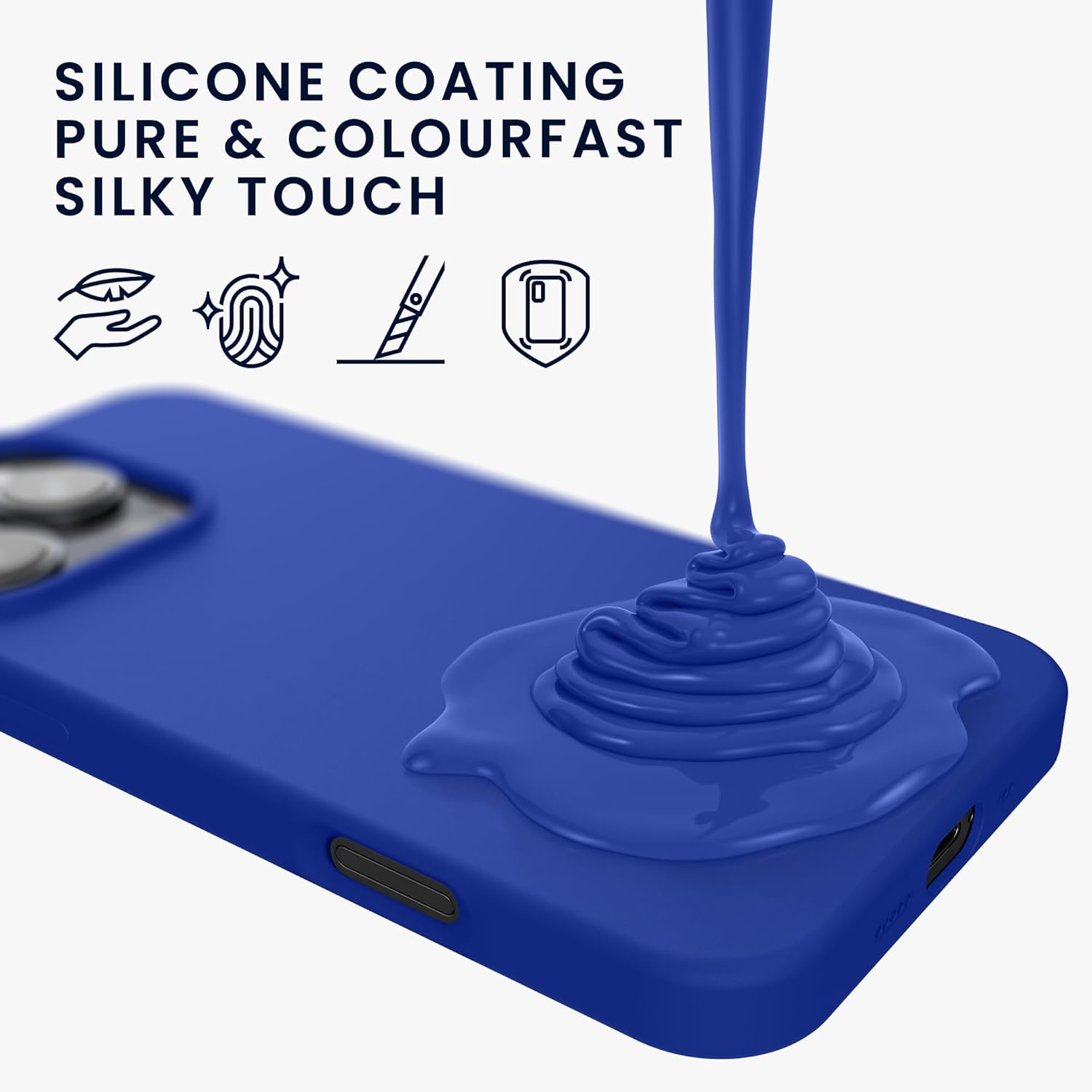 KW iPhone 16 Pro Max Θήκη Σιλικόνης Rubberized TPU - Baltic Blue