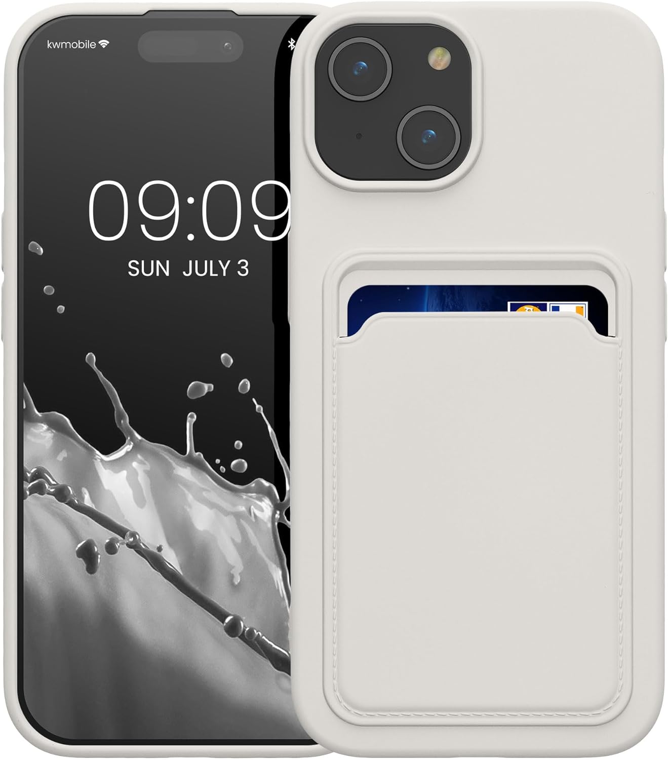 KW iPhone 15 Θήκη Σιλικόνης TPU με Υποδοχή για Κάρτα - White