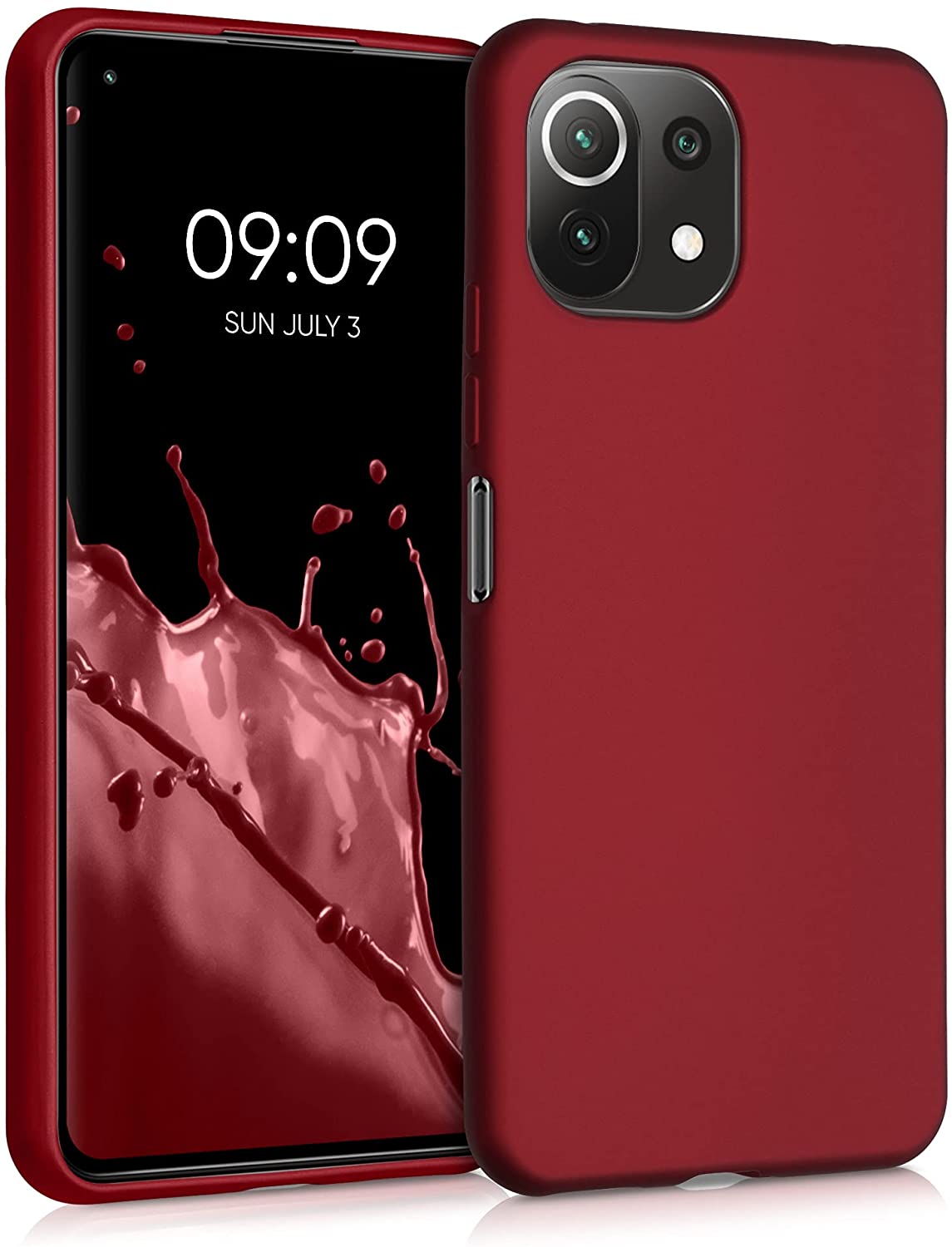 KW Xiaomi Mi 11 Lite / Mi 11 Lite 5G Θήκη Σιλικόνης TPU - Metallic Dark Red - 54727.36