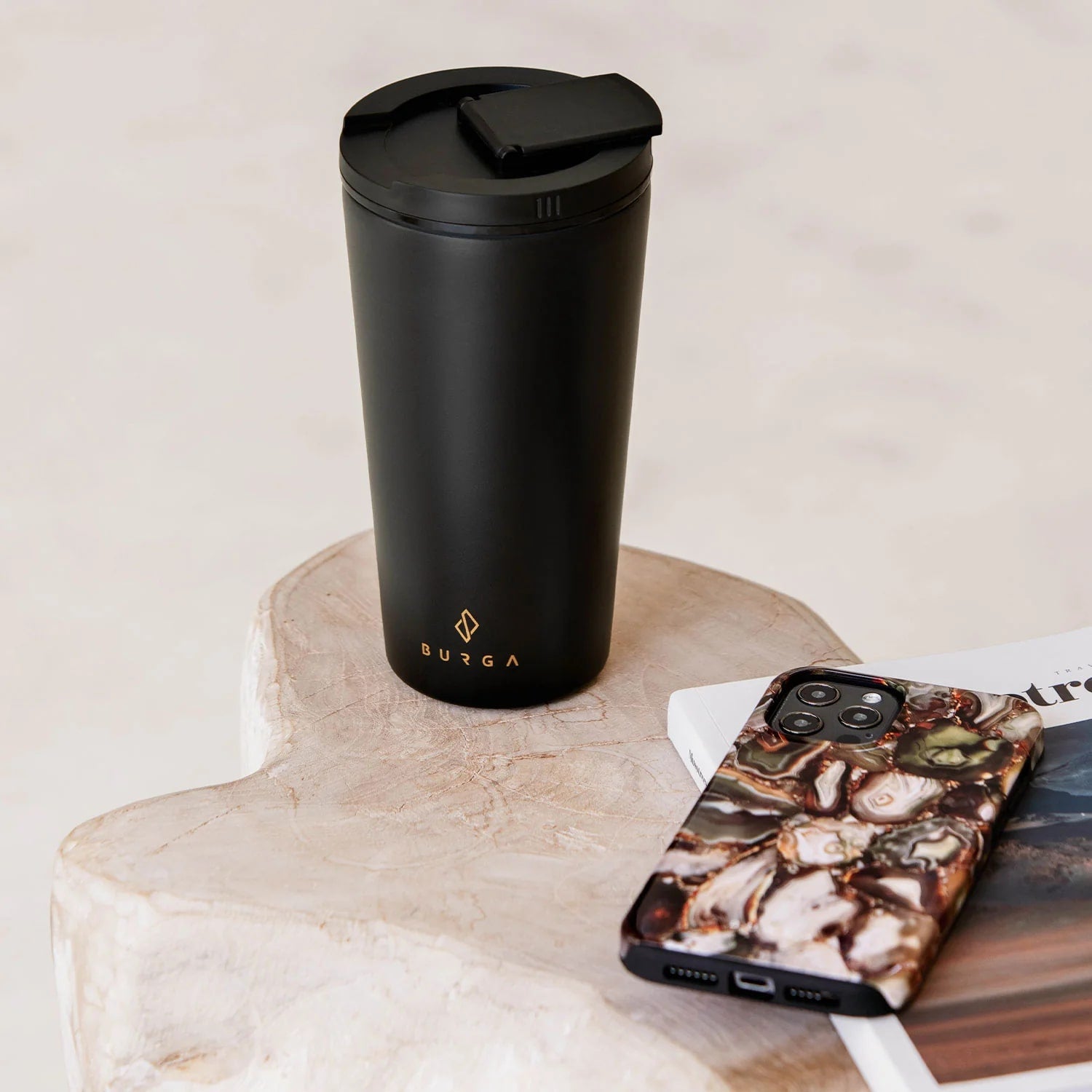 Burga COFFEE-CUP Κούπα Θερμός από Ανοξείδωτο Ατσάλι - 470ml - SolidBlack