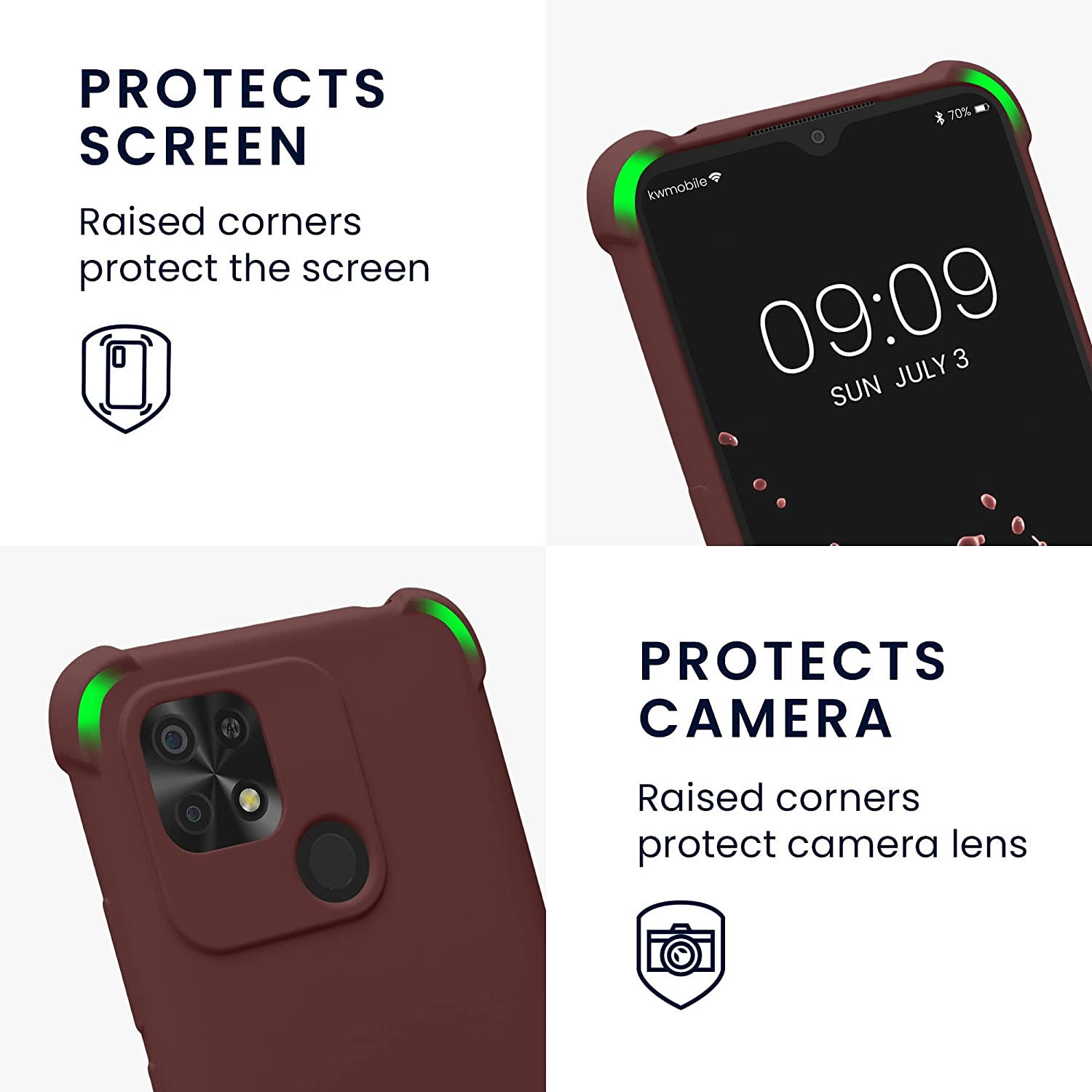 KW Xiaomi Redmi 10C Θήκη Σιλικόνης TPU με Λουράκι - Bordeaux Violet - 59233.187