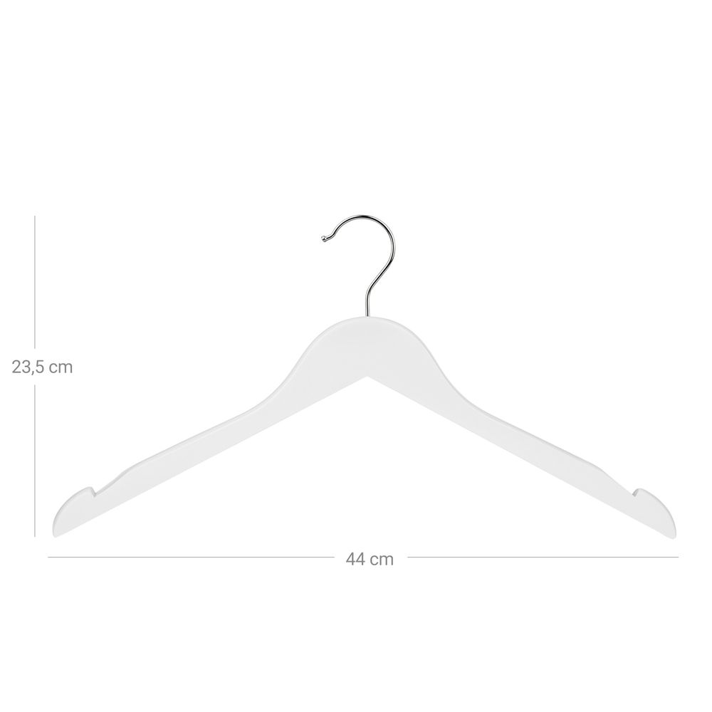 Songmics Σετ με 20 Ξύλινες Κρεμάστρες Ρούχων - White - CRW003WT20