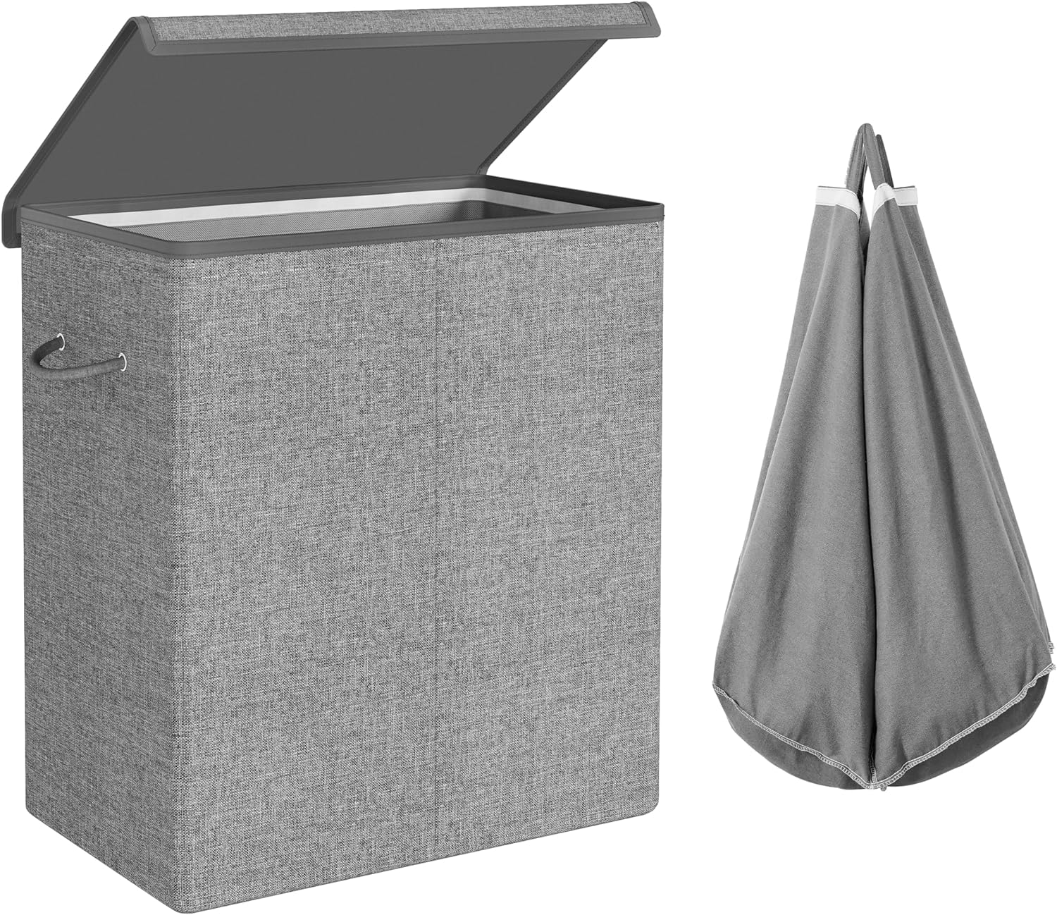 Songmics Υφασμάτινο Καλάθι Απλύτων - 142L - Grey - LCB02G