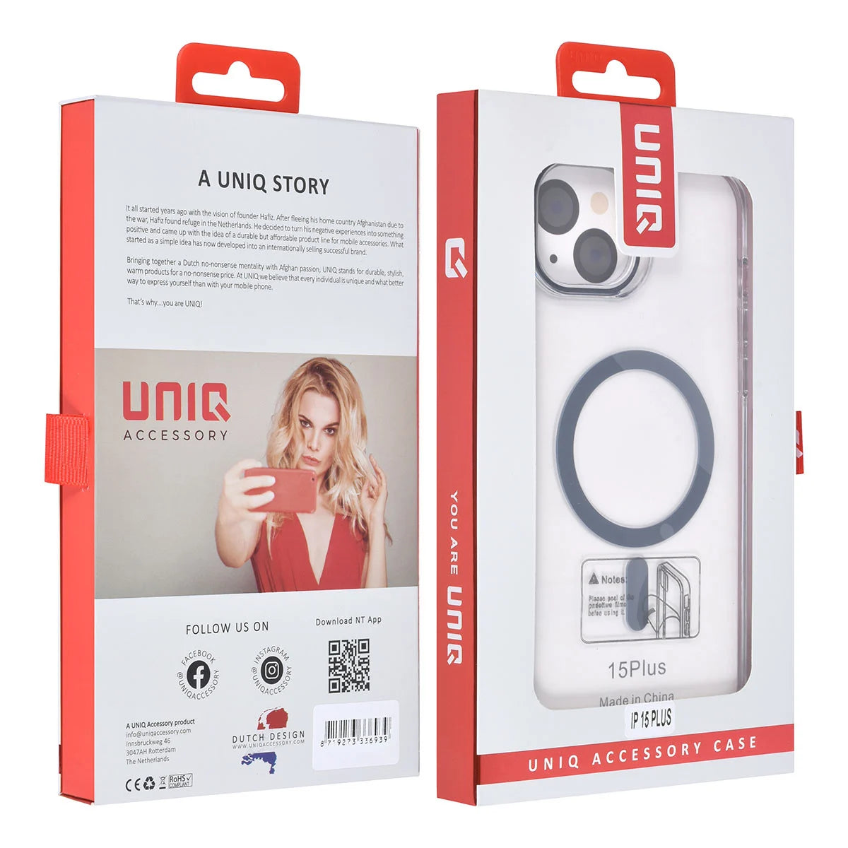 Tuniq iPhone 15 Plus / 14 Plus - MagSafe Σκληρή Θήκη με Πλαίσιο Σιλικόνης - Διάφανη / Σκούρο Μπλε