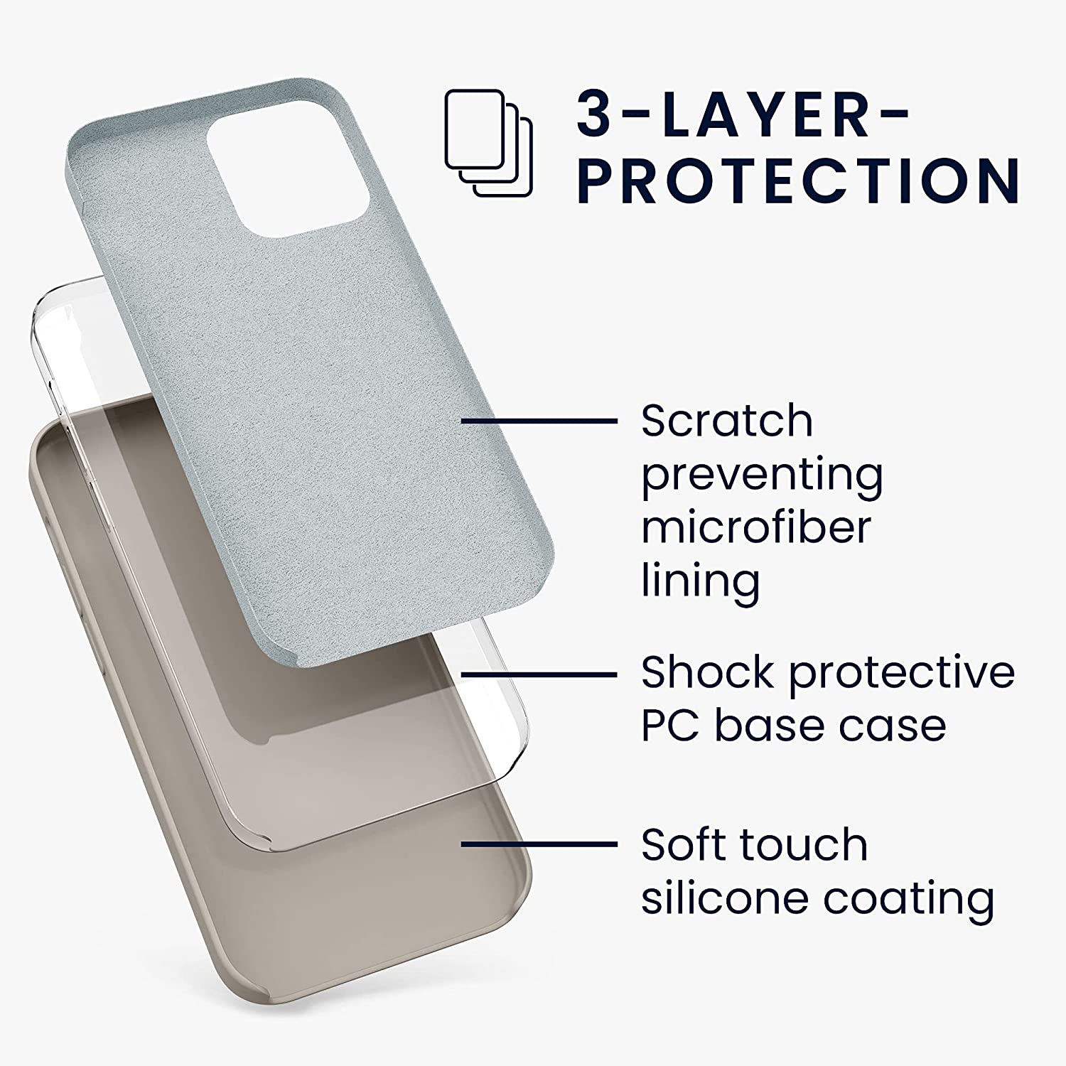 KW iPhone 12 / iPhone 12 Pro Θήκη Σιλικόνης Rubber TPU - Taupe - 52641.43