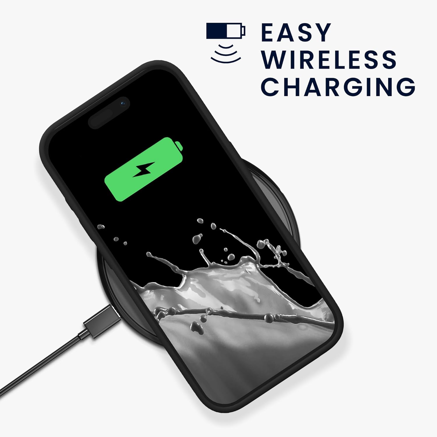 KW iPhone 15 Pro Θήκη Σιλικόνης Rubberized TPU - Black