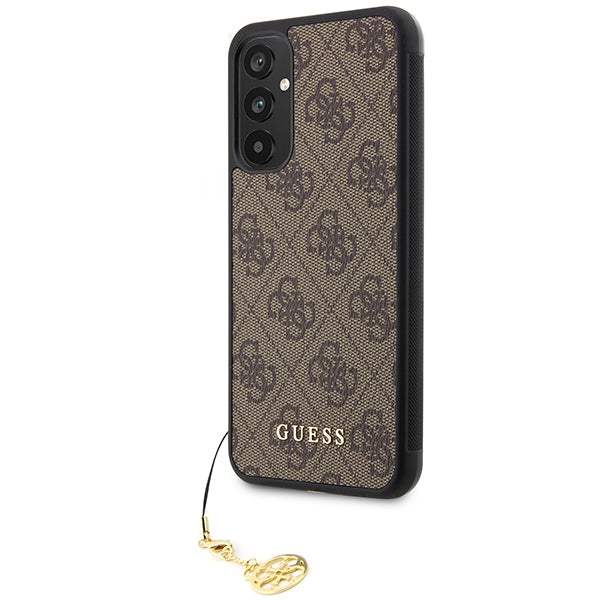 Guess Samsung Galaxy A34 5G - 4G Charms Collection Θήκη με Επένδυση Συνθετικού Δέρματος - Brown - GUHCSA34GF4GBR