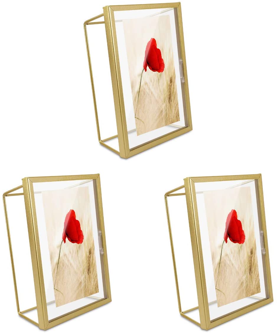 Navaris Σετ με 3 Κορνίζες για Φωτογραφίες 15x10cm και 18x13cm - Μέγεθος M - Gold - 50575.2.21