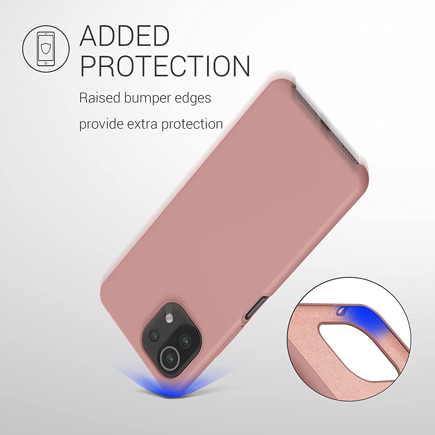 KW Xiaomi Mi 11 Lite / Mi 11 Lite 5G Θήκη Σιλικόνης Rubber TPU - Rose Tan - 54730.193