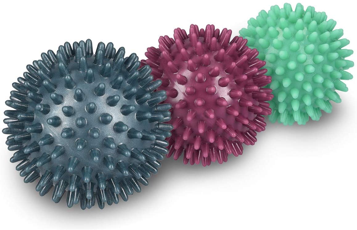 Navaris Hedgehog Massage Ball with Nubs Set of 3 - Μπάλες Μασάζ για Χέρια / Πόδια και Πλάτη - Mint / Petrol / Berry - 46951.3.03