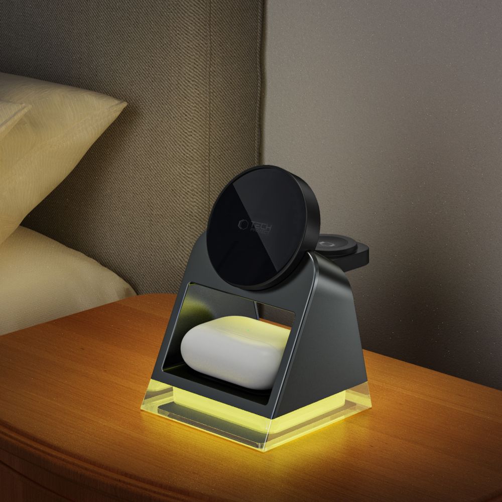 Tech-Protect QI15W-A43 3in1 Ασύρματος Μαγνητικός Φορτιστής MagSafe - Black