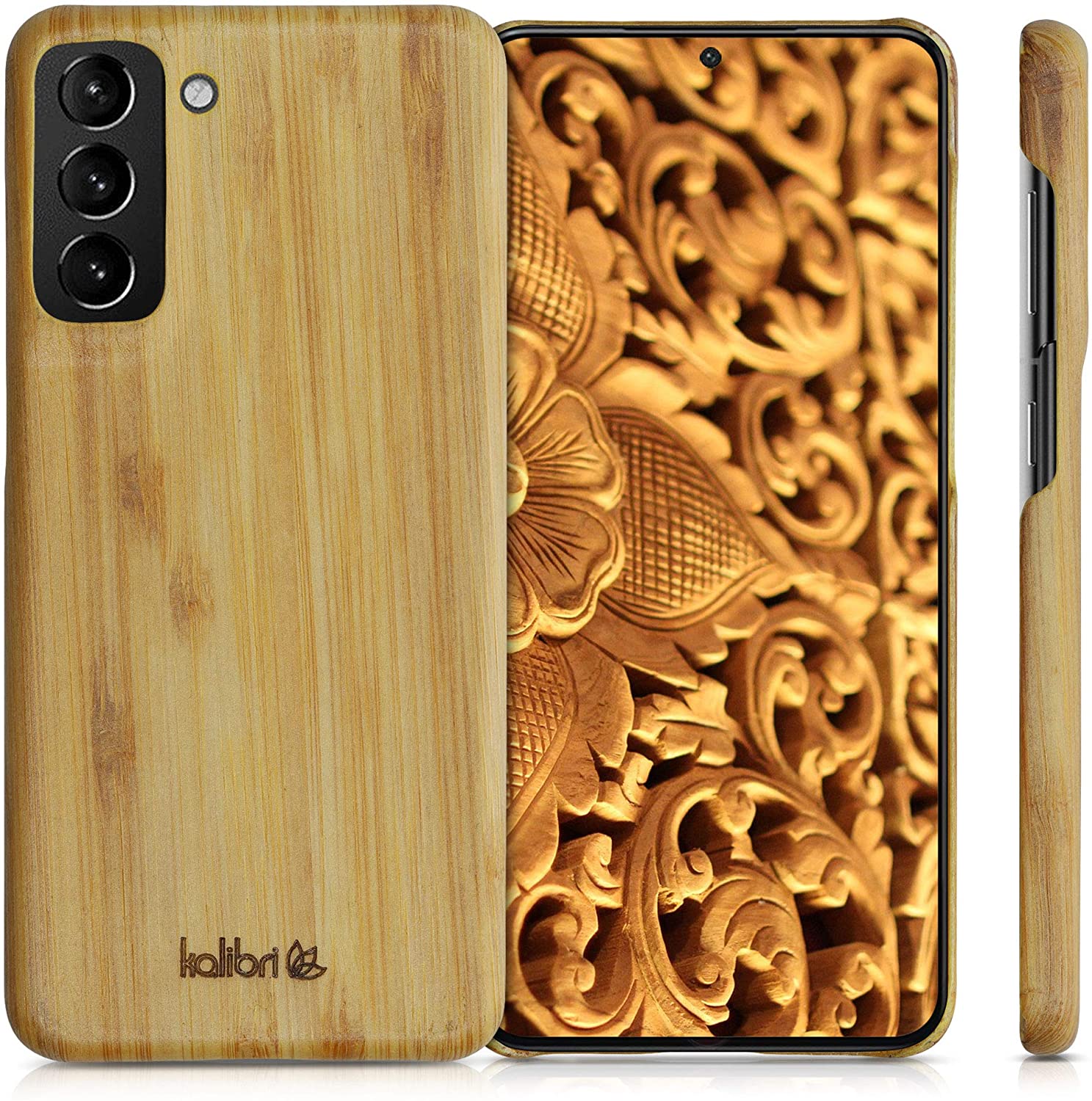 Kalibri Samsung Galaxy S21 Σκληρή Θήκη από Φυσικό Ξύλο - Light Brown - 54064.24